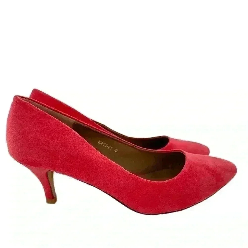 Riverberry womens Katy heels size 10 pink raspberry faux suede vegan pointy toes
